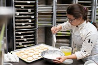 Christmas at the White HouseA member of the White House Pastry Team prepares cookies for the Christmas season Saturday, Nov. 30, 2019, in the Kitchen of the White House. (Official White House Photo by Andrea Hanks). Original public domain image from Flickr