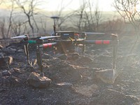 Unmanned Aircraft System (UAS) or drone used to survey the South Obenchain Fire, 9/28/2020. Original public domain image from Flickr