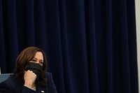 Vice President Kamala Harris participates in a listening session with AAPI community leaders Friday, March 19, 2021, at Emory University in Atlanta. (Official White House Photo by Lawrence Jackson). Original public domain image from Flickr