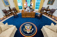 President Joe Biden talks on the phone with Israeli Prime Minister Benjamin Netanyahu on Wednesday, May 12, 2021 in the Oval Office of the White House. (Official White House Photo by Adam Schultz). Original public domain image from Flickr