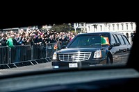 President Barack Obama and First Lady Michelle Obama's motorcade makes its way through the streets of Dublin, Ireland, May 23, 2011.