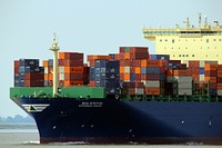 Cargo ship, logistics industry. Free public domain CC0 photo.