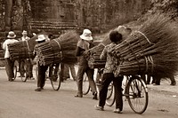 Workers in Angkor temple, cambodia. Free public domain CC0 image.