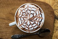 Flat lay of mocha coffee. Free public domain CC0 photo