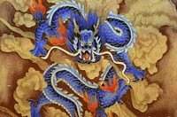 Blue dragon art texture. Free public domain CC0 photo.