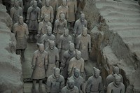 Terracotta Army at Emperor Qinshihuang's Mausoleum Site in China background. Free public domain CC0 photo.