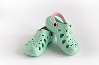 Green rubber sandals. Free public domain CC0 image.