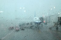 Rainy day at an airport. Free public domain CC0 image