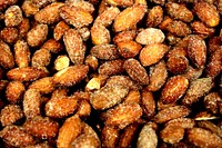 Pile of sugar coated almonds . Free public domain CC0 image.