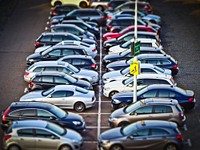 Cars parked in the parking lot. Free public domain CC0 photo.