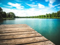 Boardwalk to the ocean in Augsburg. Free public domain CC0 image.