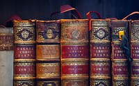 Ancient book on shelf. Free public domain CC0 photo