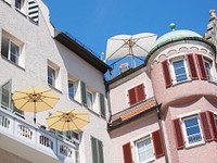 Summer home with balcony. Free public domain CC0 image.