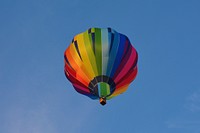 Hot air balloon in the sky. Free public domain CC0 photo.