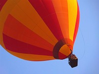 Hot air balloon in the sky. Free public domain CC0 photo.