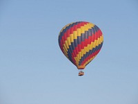 Hot air balloon in the sky. Free public domain CC0 photo.