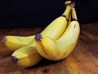 Closeup on bunch of bananas. Free public domain CC0 image.