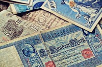 Old banknotes, money & banking. Free public domain CC0 image.