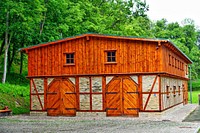 Wooden barn shed farm house. Free public domain CC0 image.