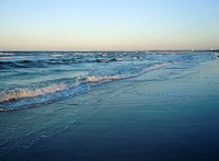 Peaceful crashing beach waves. Free public domain CC0 image.