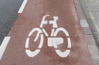Bicycle lane. Free public domain CC0 photo.