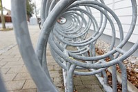 Bike parking lot. Free public domain CC0 photo.