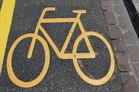 Bike road, bicycle sign. Free public domain CC0 image