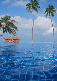 Exotic Maldives pool resort. Free public domain CC0 photo.