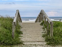 Boardwalk at beach. Free public domain CC0 image.
