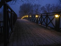 Bridge light in the dark. Free public domain CC0 photo.