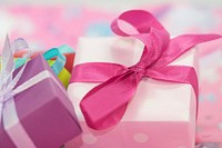 Pile of colorful wrapped gift boxes. Free public domain CC0 photo. 