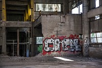 Graffiti in abandoned building. Free public domain CC0 photo.