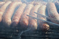 Grilled sausages. Free public domain CC0 image