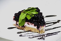 Blueberry cheesecake. Free public domain CC0 photo.