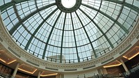 Glass ceiling inside Dubai mall. Free public domain CC0 image.