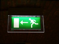Fire exit sign. Free public domain CC0 photo