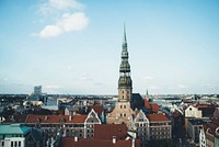 Free St. Peter's Church in Riga photo, public domain building CC0 image.