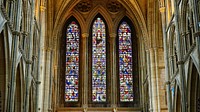 Free Truro Cathedral stained glass photo, public domain CC0 image.