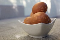 Boiled eggs in a bowl. Free public domain CC0 image