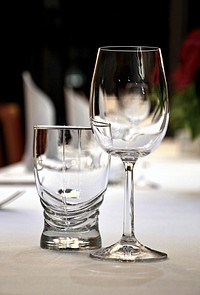 Empty wine glass. Free public domain CC0 photo.