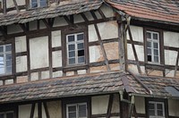 Old house windows. Free public domain CC0 photo.