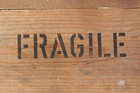 Fragile written on wooden box. Free public domain CC0 image.