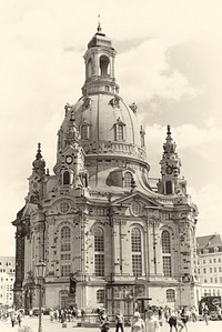Historical church architecture in Dresden. Free public domain CC0 image.