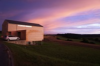 Modern home at night. Free public domain CC0 photo