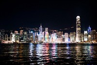 Hong Kong landscape night view. Free public domain CC0 photo.