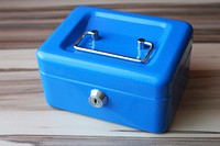 Blue plastic safety box. Free public domain CC0 photo.