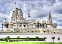 White Hindu temple architecture, Atlanta, Georgia. Free public domain CC0 image.