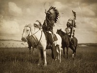 Native Americans on horses, animal photography. Free public domain CC0 image.
