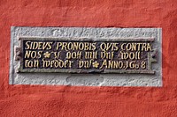 Inscription on wall. Free public domain CC0 photo.