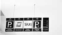 Airport sign. Free public domain CC0 photo.